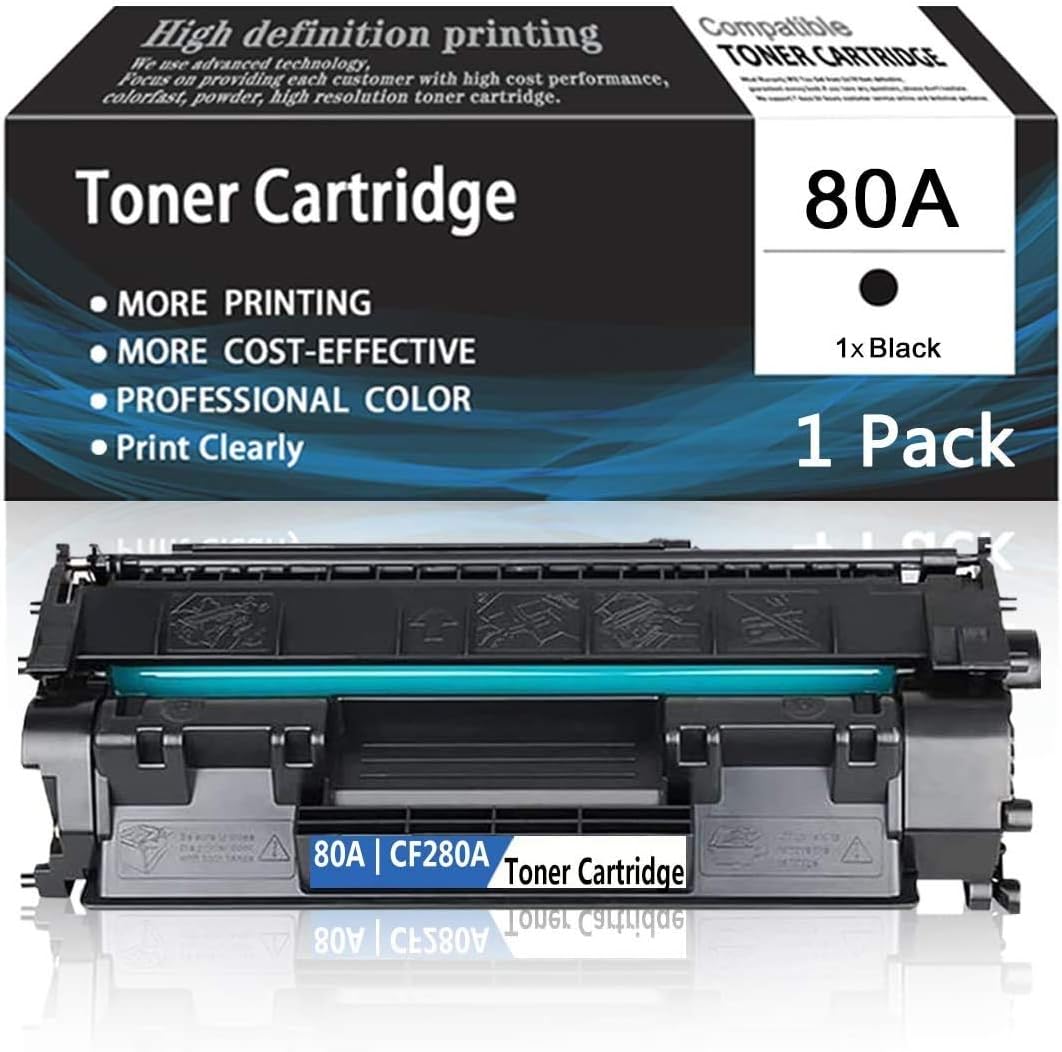 Black 80A CF280A 1-Pack Toner Cartridge for HP Printer I9404