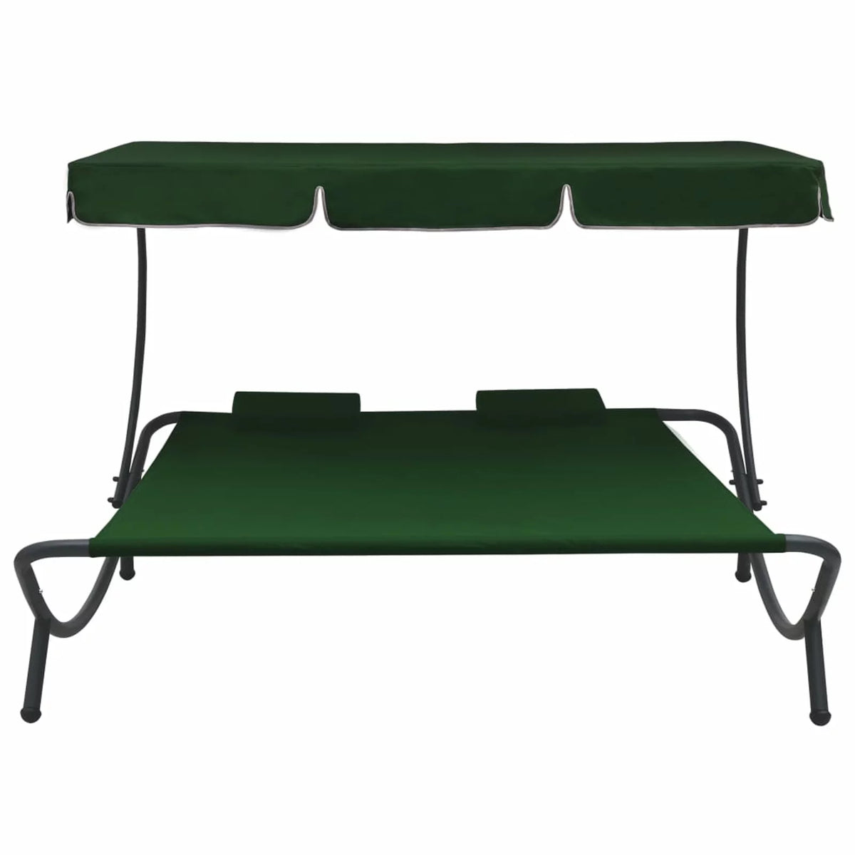 Outdoor Bed with Canopy and Pillows Green M995200