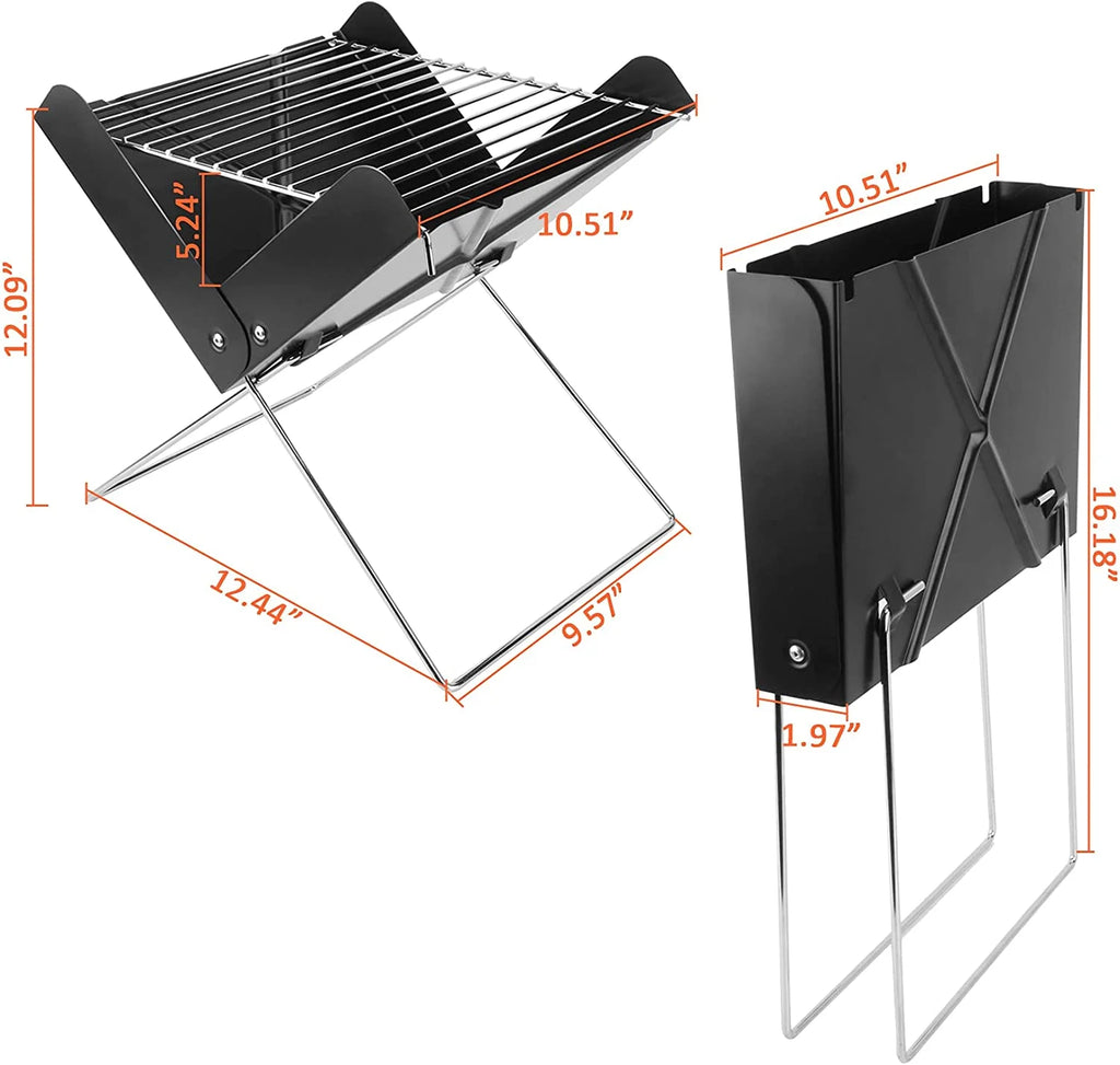 Charcoal BBQ Grill Foldable Black E23362