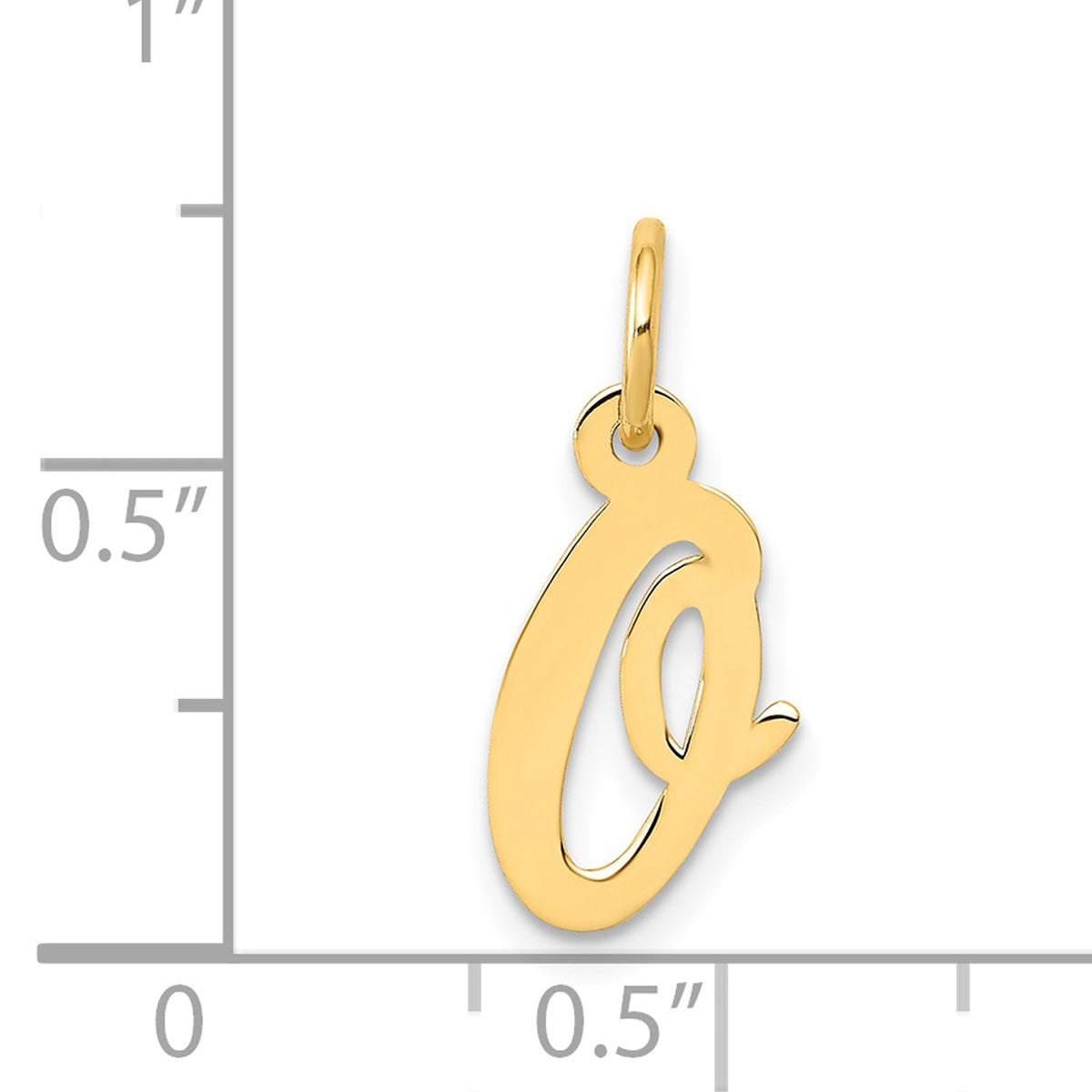 14K Yellow Gold Initial Pendant Charm V486