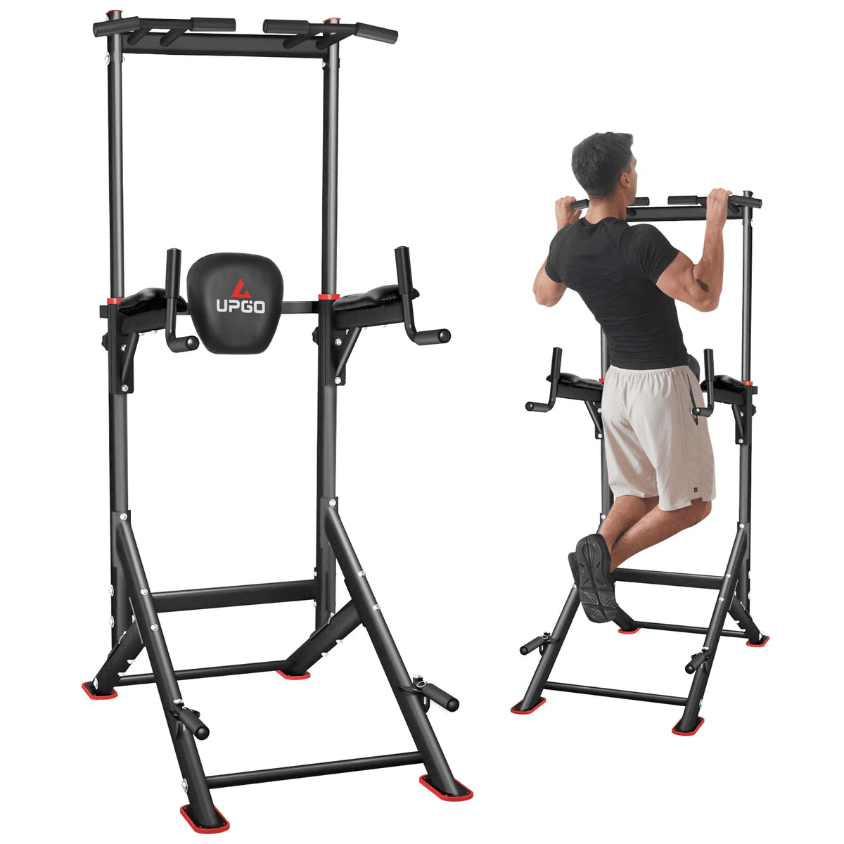 Adjustable Power Tower Dip Station Pull up Bar W566644