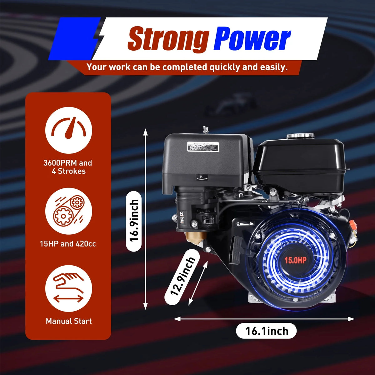 9700 Watt 420CC 15HP Gas Powered Portable Generator C666