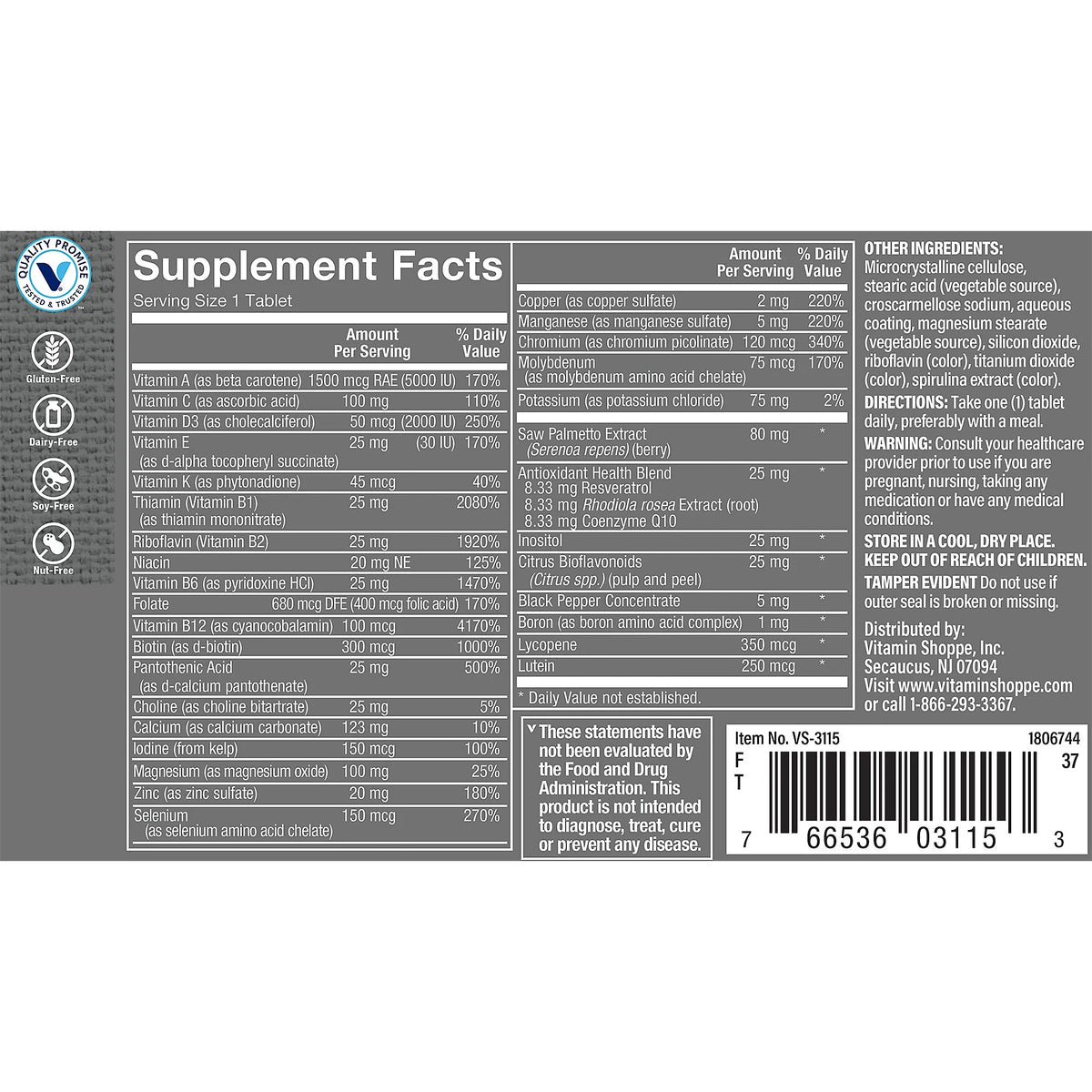 One Daily Men's Multivitamin 60 Tablets J660366