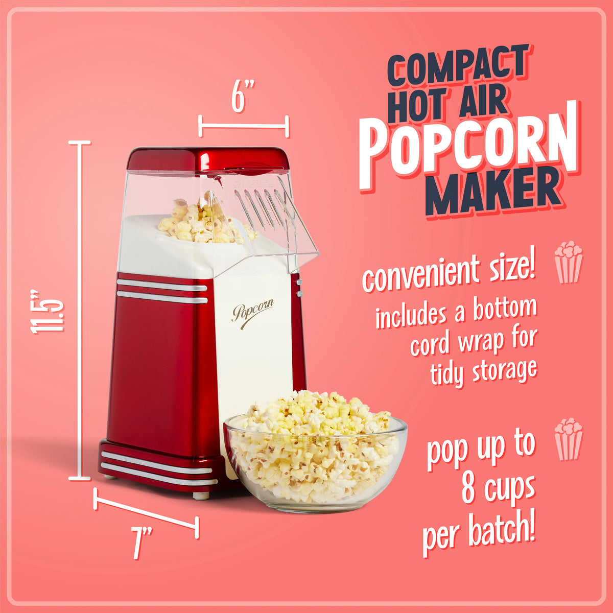 8-Cup Hot Air Popcorn Maker Y24400