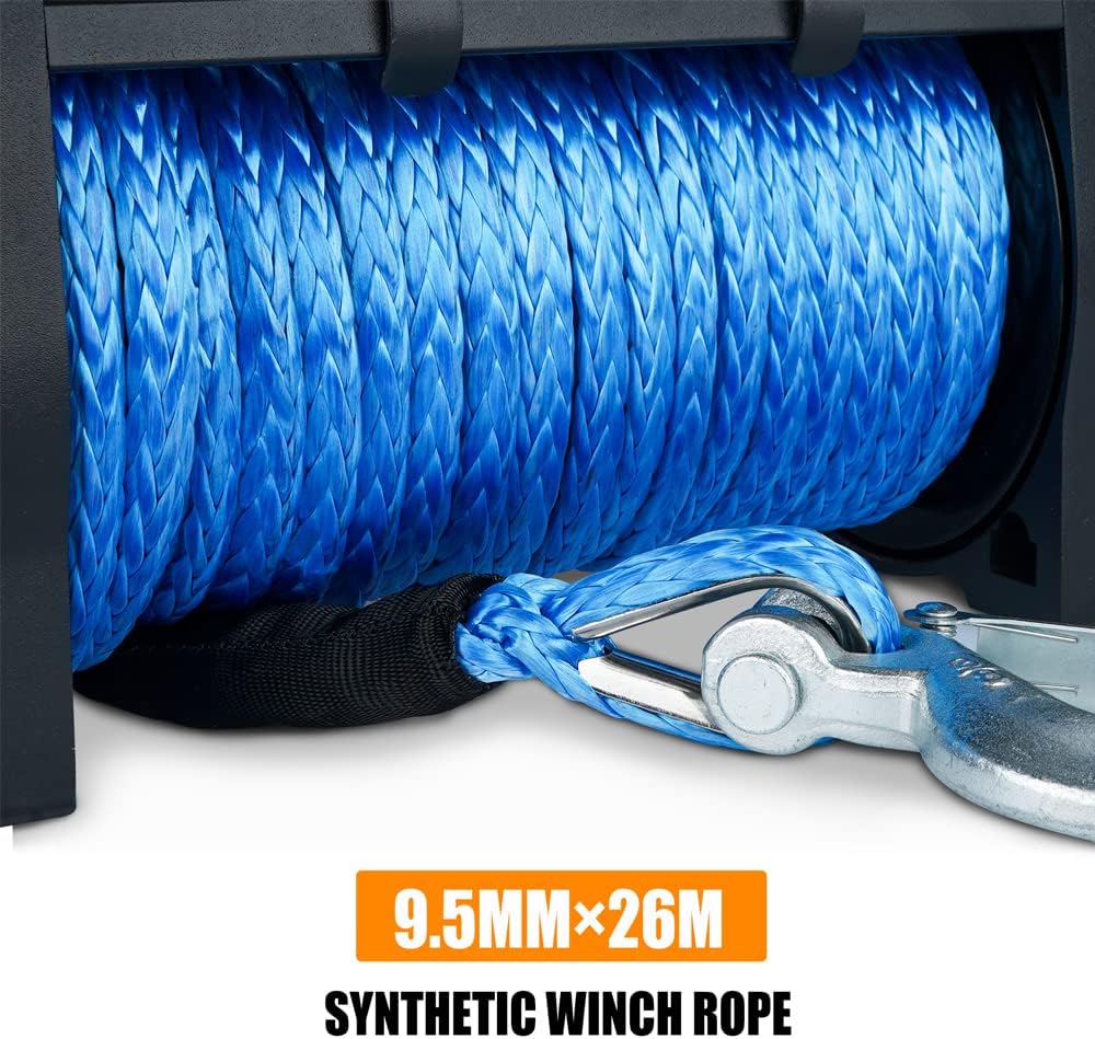 12000LBS Synthetic Rope Electric Winch Kit with Hawse Fairlead L898079