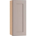 Medium Veiled Gray Thermofoil Plywood Shaker Wall Kitchen Cabinet 15 in. W x 12 in. D A7608