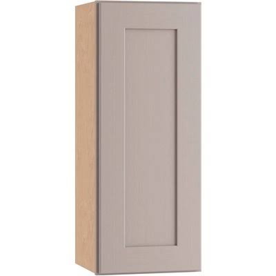Medium Veiled Gray Thermofoil Plywood Shaker Wall Kitchen Cabinet 15 in. W x 12 in. D A7608