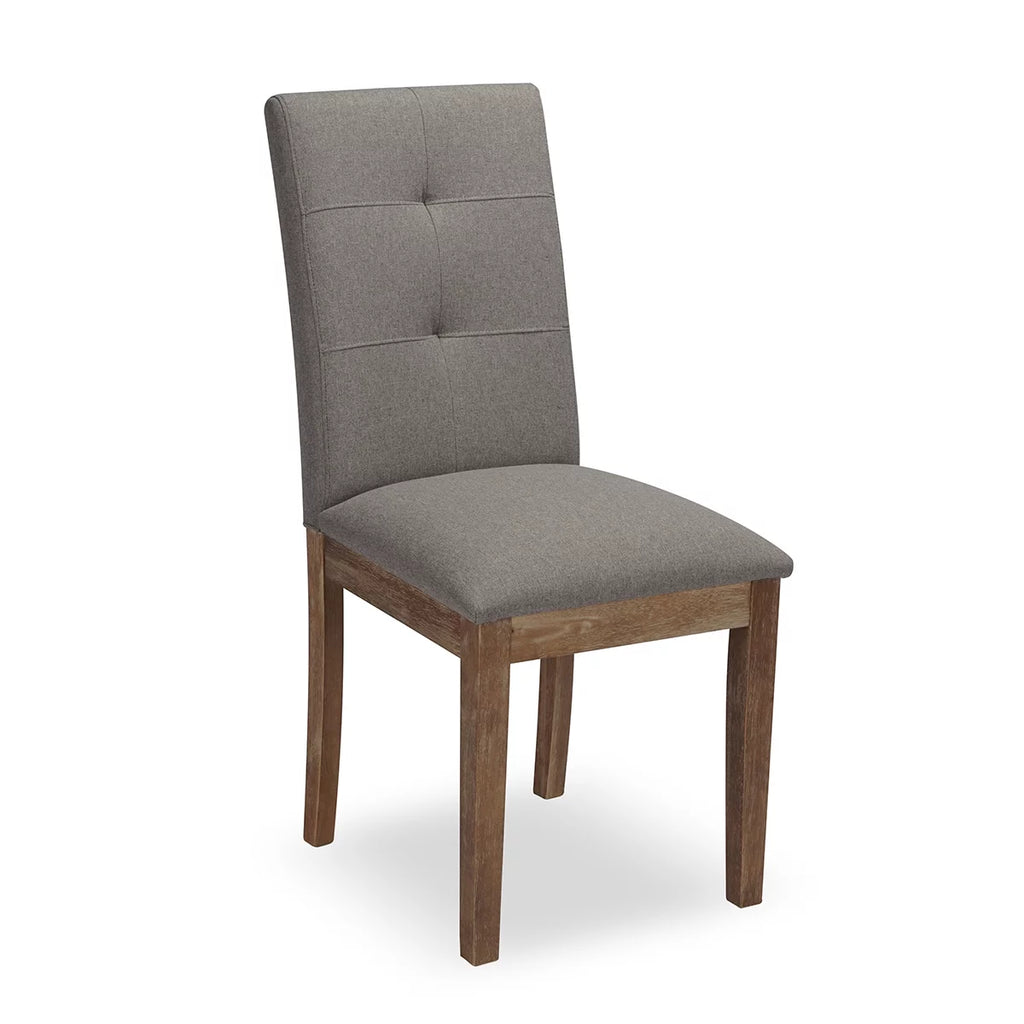 Gray Tufted Dining Chair with Solid Wood Legs Set of 2 A681