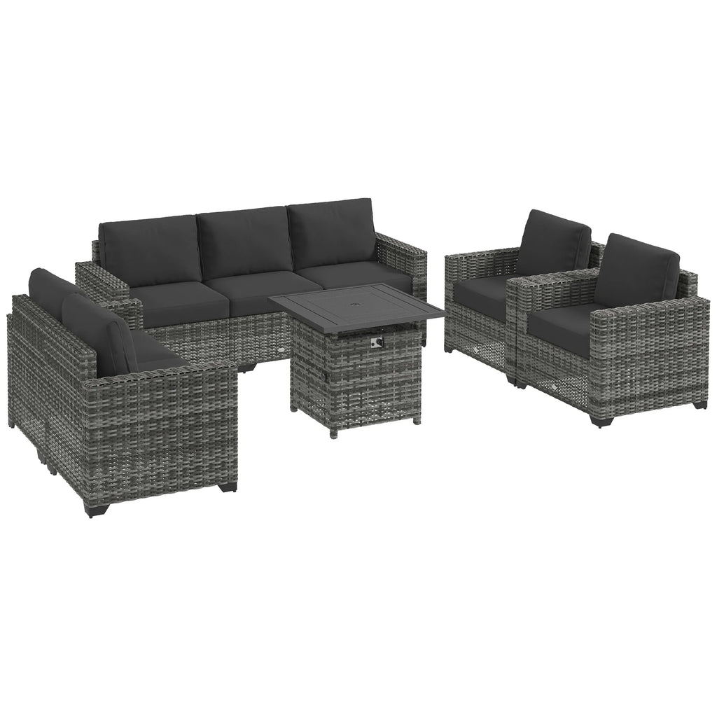 Gray Patio Furniture Set with Fire Pit Table B6769