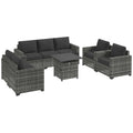 Gray Patio Furniture Set with Fire Pit Table B6769