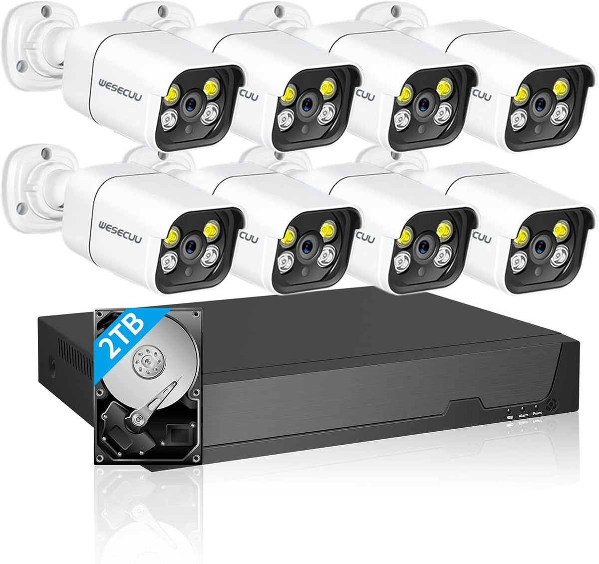 8 Channel 5MP Poe NVR Security Camera System with 2TB Hard Drive Z233