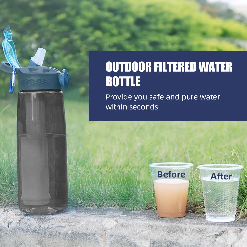 Black Tritan Water Filter Bottle with Lockable Lid V75394