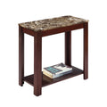 24" Dark Cherry Marble Print Side End Table D98294