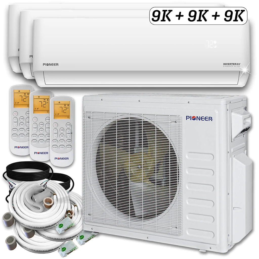 27,000 BTU 3 Zone Ductless Air Conditioner and Heat Pump W2732