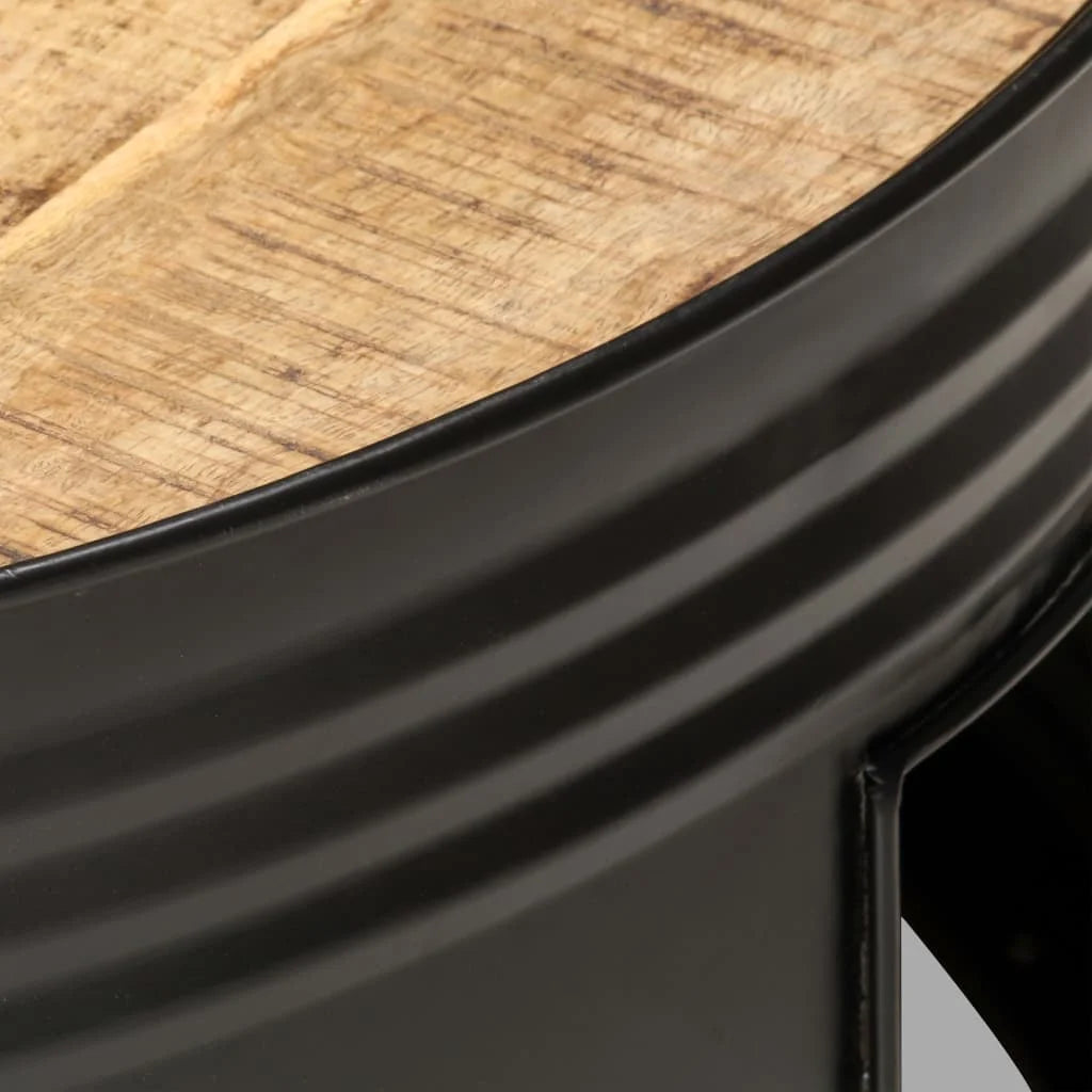 Black Solid Rough Mango Wood Coffee Table N1658