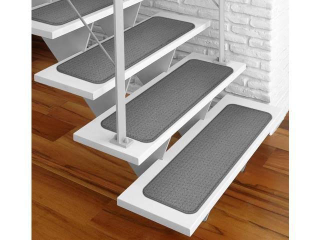 Adhesive Carpet Stair Treads, Gray, 9 in. x 36 in., Set of 12 P41159