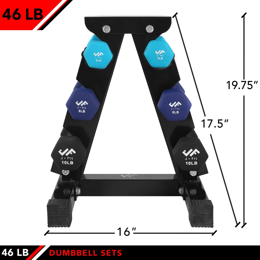 46 lb Dumbbell Set with Steel Stand I12038