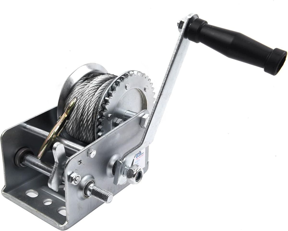 2500lbs Two-Way Ratchet Gear Manual Winch with 32.8 ft Steel Wire, Pack of 2 Y39850