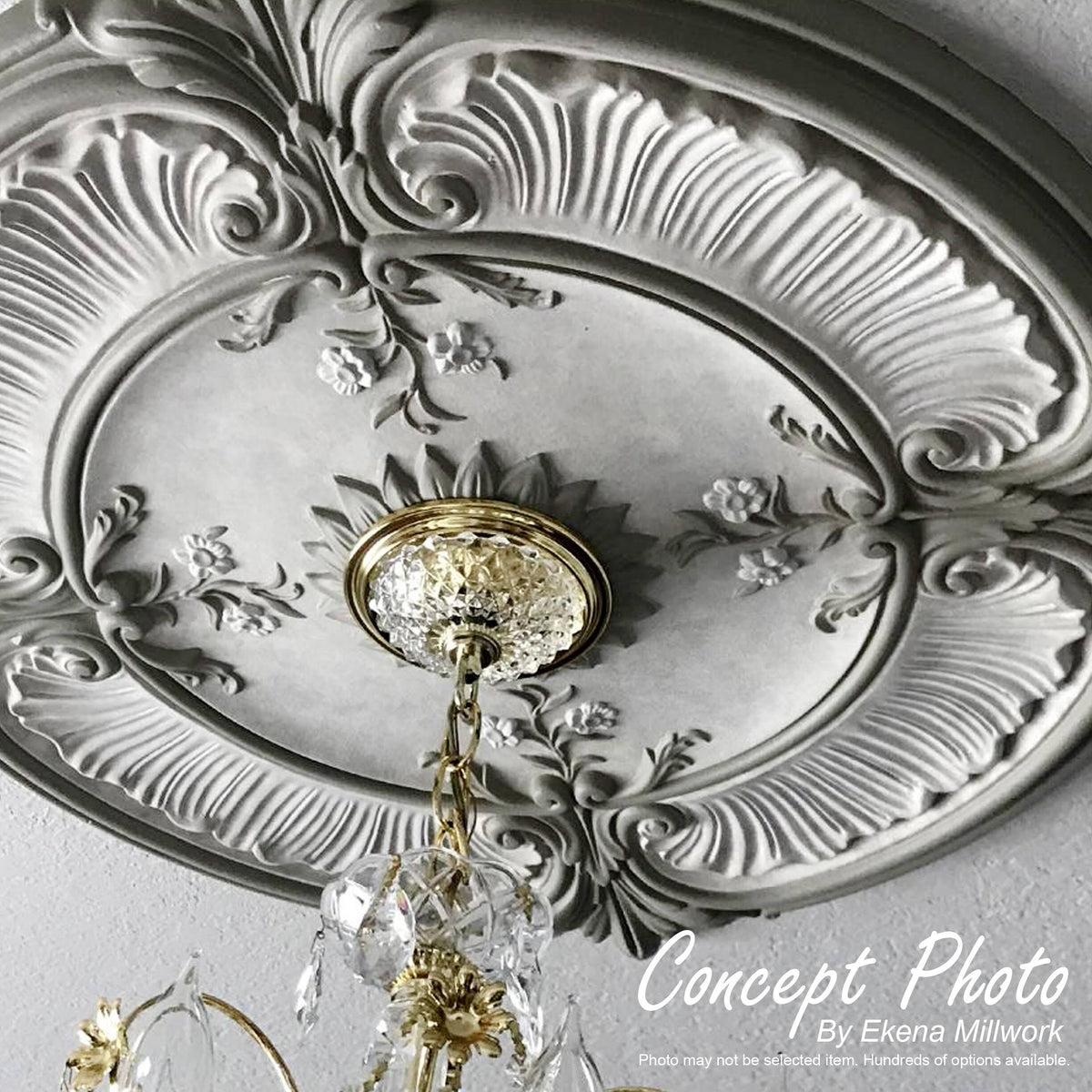 12 inch x 1 inch Hand-Painted Pearl White Ceiling Medallion G153032