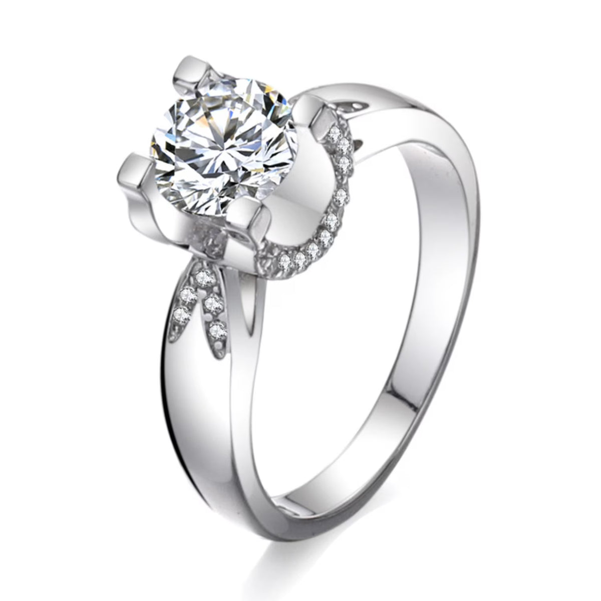 18K White Gold Moissanite Ring S925 Sterling Silver V578966