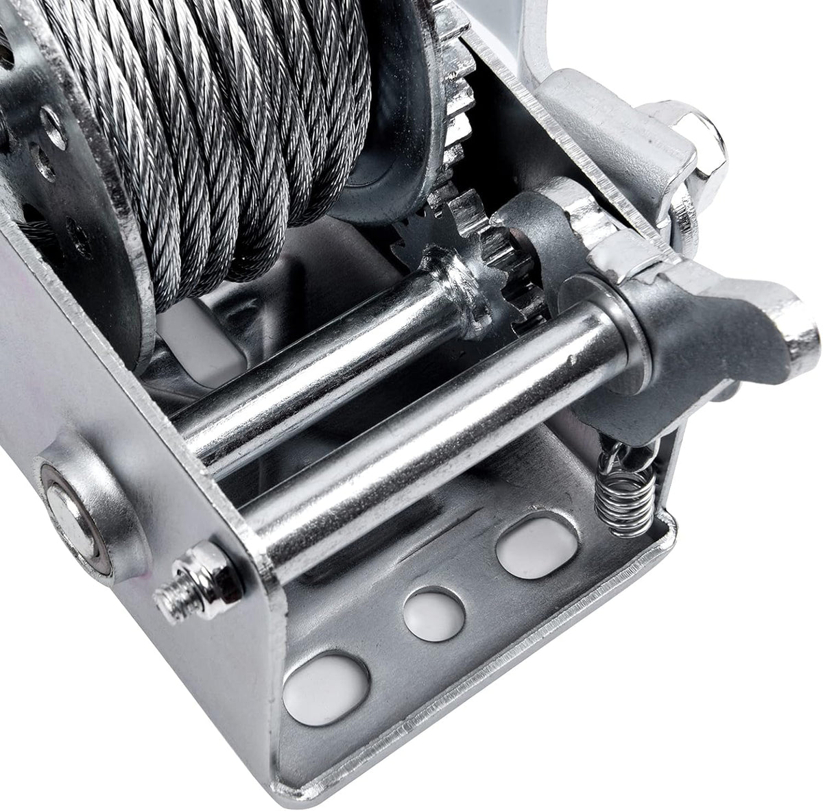 2500lbs Two-Way Ratchet Gear Manual Winch with 32.8 ft Steel Wire, Pack of 2 Y39850