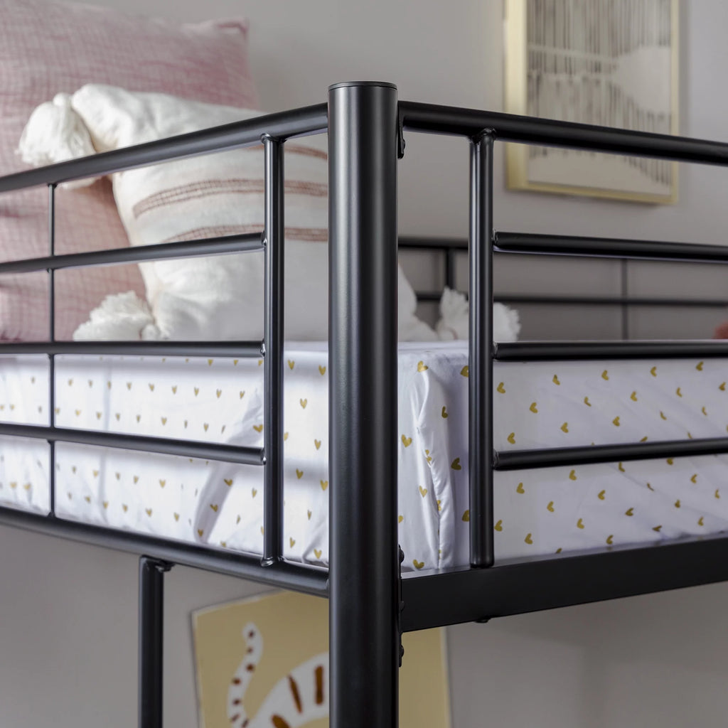 Black Twin Metal Loft Bed N3310
