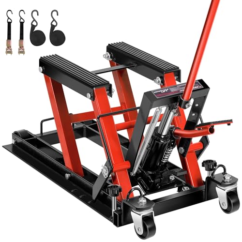 1500 LBS Steel Hydraulic Motorcycle Lift Jack with Wheels T252603