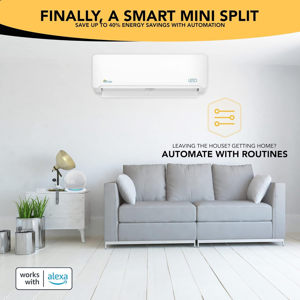 12000 BTU 208/230V Mini Split Air Conditioner Heat Pump, White P408